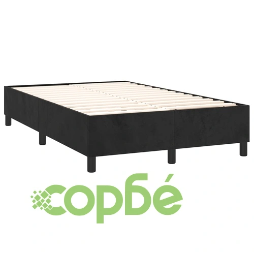 Боксспринг легло с матрак и LED, черно, 120x200 см, кадифе ➤ топ цена ➤ sorbe.bg