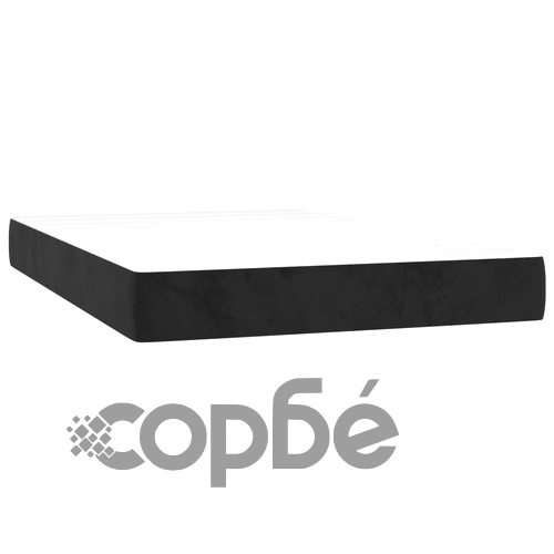 Боксспринг легло с матрак и LED, черно, 120x200 см, кадифе ➤ топ цена ➤ sorbe.bg