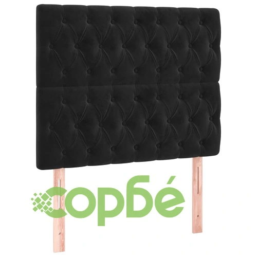 Боксспринг легло с матрак и LED, черно, 120x200 см, кадифе ➤ топ цена ➤ sorbe.bg