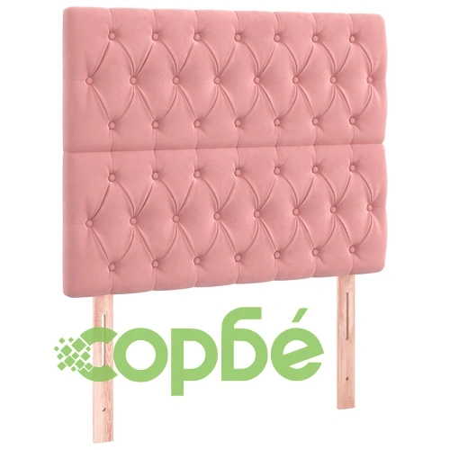 Боксспринг легло с матрак и LED, розово, 120x200 см, кадифе ➤ топ цена ➤ sorbe.bg