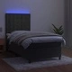Боксспринг легло с матрак и LED, тъмносиво, 90x190 см, кадифе