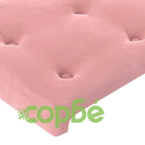 Боксспринг легло с матрак и LED, розово, 90x190 см, кадифе ➤ топ цена ➤ sorbe.bg