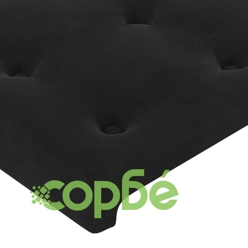 Боксспринг легло с матрак и LED, черно, 90x200 см, кадифе ➤ топ цена ➤ sorbe.bg