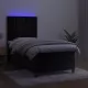 Боксспринг легло с матрак и LED, черно, 100x200 см, кадифе