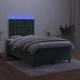 Боксспринг легло с матрак и LED, тъмнозелено, 120x200см, кадифе