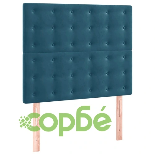 Боксспринг легло с матрак и LED, тъмносиньо, 120x200 см, кадифе ➤ топ цена ➤ sorbe.bg