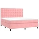 Боксспринг легло с матрак и LED, розово, 180x200 см, кадифе