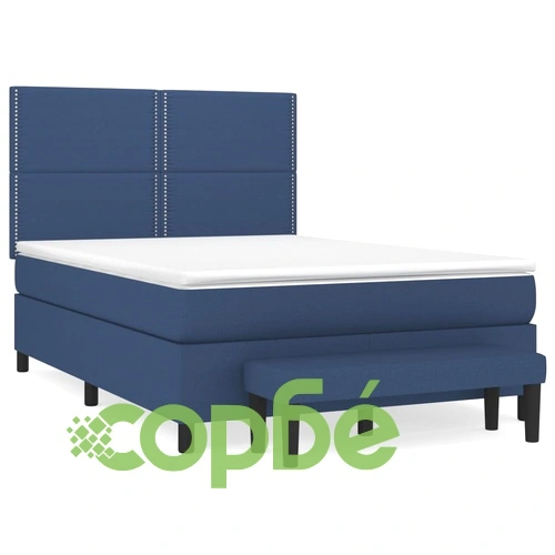 Боксспринг легло с матрак, синьо, 140x190 см, плат ➤ топ цена ➤ sorbe.bg