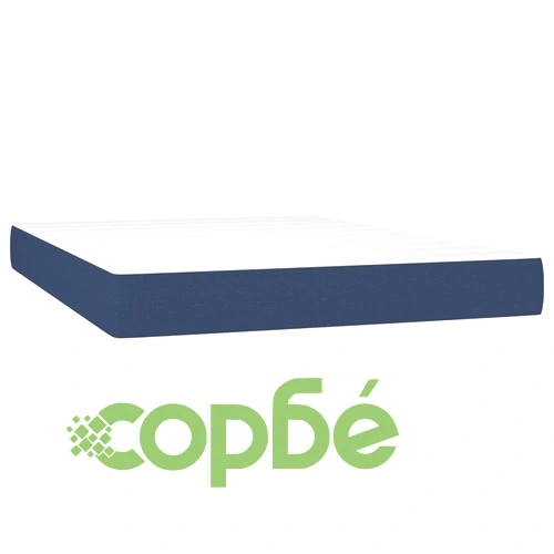 Боксспринг легло с матрак, синьо, 140x190 см, плат ➤ топ цена ➤ sorbe.bg