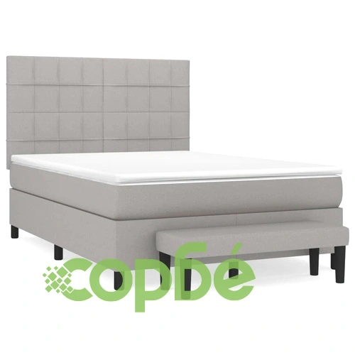 Боксспринг легло с матрак, светлосиво, 140x190 см плат ➤ топ цена ➤ sorbe.bg