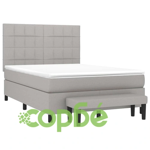 Боксспринг легло с матрак, светлосиво, 140x190 см плат ➤ топ цена ➤ sorbe.bg