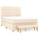 Боксспринг легло с матрак, кремаво, 140x190 см, плат