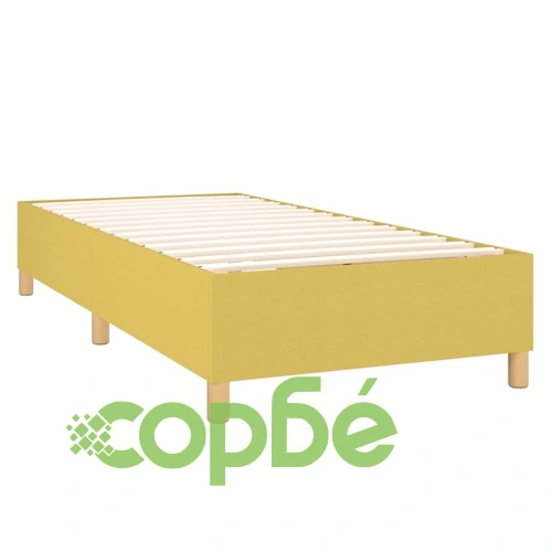Боксспринг легло с матрак, светлозелен, 90x200 см, плат ➤ топ цена ➤ sorbe.bg