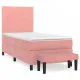Боксспринг легло с матрак, розово, 90x200 см, кадифе 