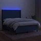 Боксспринг легло с матрак и LED, синьо, 140x190 см, плат