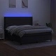 Боксспринг легло с матрак и LED, черно, 160x200 см, плат