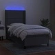 Боксспринг легло с матрак и LED, тъмносиво, 80x200 см, плат