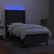 Боксспринг легло с матрак и LED, черно, 80x200 см, плат