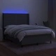 Боксспринг легло с матрак и LED, тъмносиво, 140x200 см, плат