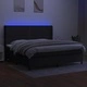 Боксспринг легло с матрак и LED, черна, 200x200 см, плат