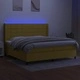 Боксспринг легло с матрак и LED, зелена, 200x200 см, плат
