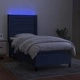 Боксспринг легло с матрак и LED, синя, 90x190 см, плат