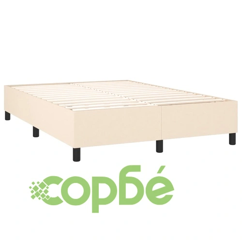 Боксспринг легло с матрак и LED, кремаво, 140x190 см, плат ➤ топ цена ➤ sorbe.bg