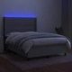 Боксспринг легло с матрак и LED, светлосиво, 140x200 см, плат