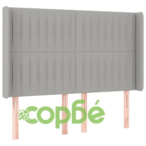 Боксспринг легло с матрак и LED, светлосиво, 140x190 см, плат ➤ топ цена ➤ sorbe.bg