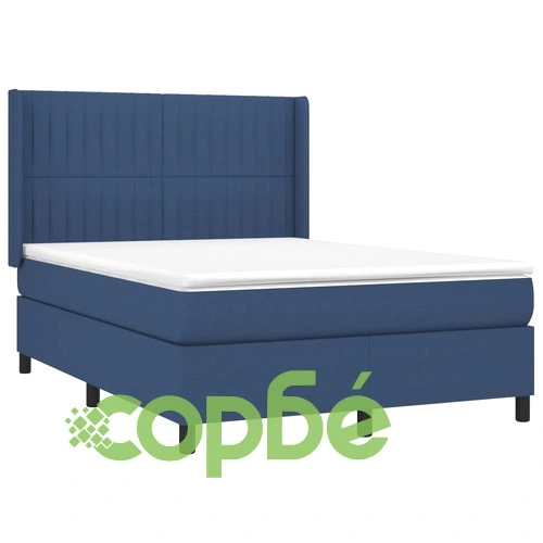 Боксспринг легло с матрак и LED, синьо, 140x190 см, плат ➤ топ цена ➤ sorbe.bg