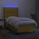 Боксспринг легло с матрак и LED, зелено, 80x200 см, плат
