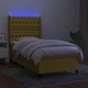 Боксспринг легло с матрак и LED, зелено, 100x200 см, плат