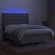 Боксспринг легло с матрак и LED, светлосиво, 140x200 см, плат