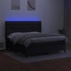 Боксспринг легло с матрак и LED, черно, 160x200 см, плат
