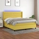 Боксспринг легло с матрак и LED, зелено, 160x200 см, плат