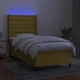 Боксспринг легло с матрак и LED, зелено, 80x200 см, плат