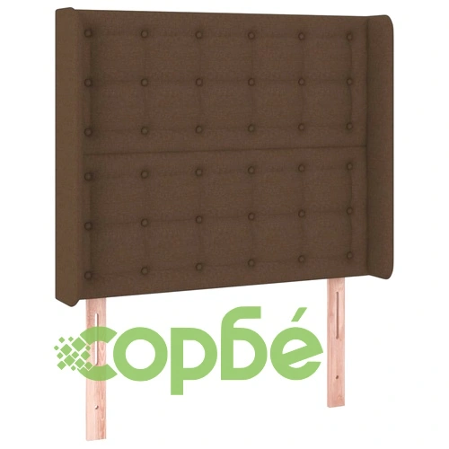 Боксспринг легло с матрак и LED, тъмнокафяво, 100x200 см, плат ➤ топ цена ➤ sorbe.bg