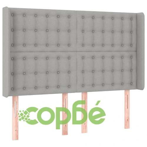 Боксспринг легло с матрак и LED, светлосиво, 140x190 см, плат ➤ топ цена ➤ sorbe.bg