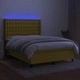 Боксспринг легло с матрак и LED, зелено, 140x190 см, плат