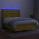 Боксспринг легло с матрак и LED, зелено, 140x200 см, плат