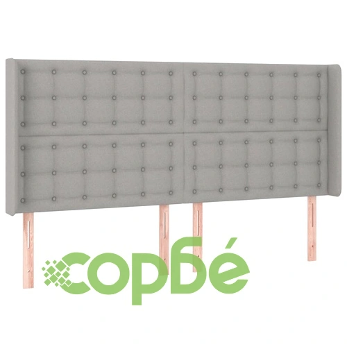 Боксспринг легло с матрак и LED, светлосиво, 200x200 см, плат ➤ топ цена ➤ sorbe.bg