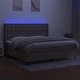 Боксспринг легло с матрак и LED, таупе, 200x200 см, плат
