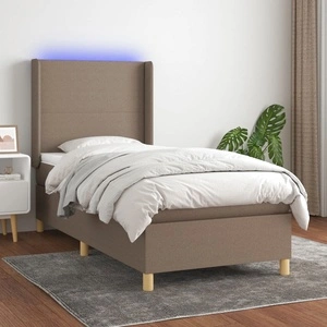 Боксспринг легло с матрак и LED, таупе, 80x200 см, плат
