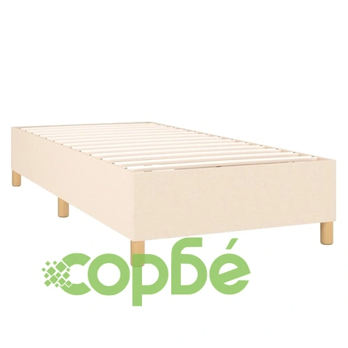 Боксспринг легло с матрак и LED, кремаво, 80x200 см, плат ➤ топ цена ➤ sorbe.bg