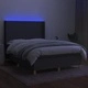 Боксспринг легло с матрак и LED, тъмносиво, 140x190 см, плат