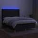 Боксспринг легло с матрак и LED, черно, 140x200 см, плат
