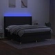 Боксспринг легло с матрак и LED, черно, 160x200 см, плат