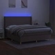 Боксспринг легло с матрак и LED, таупе, 160x200 см, плат