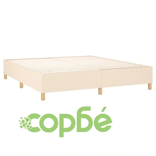 Боксспринг легло с матрак и LED, кремаво, 180x200 см, плат ➤ топ цена ➤ sorbe.bg