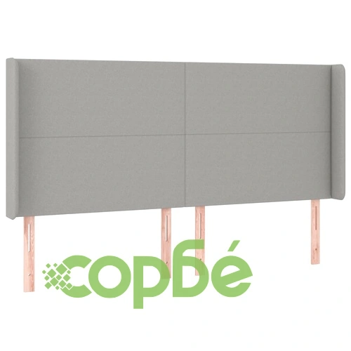 Боксспринг легло с матрак и LED, светлосиво, 200x200 см, плат ➤ топ цена ➤ sorbe.bg